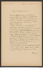 k.k. naturhistorisches Hofmuseum, Intendanzakten 1885-1896 (Hauer), Aktenzahl Z.257.b/1888, Seite 1